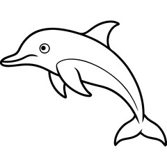 Fototapeta premium Single-Line Dolphin Illustration Vector