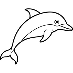 Obraz premium Single-Line Dolphin Illustration Vector