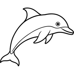 Single-Line Dolphin Illustration Vector