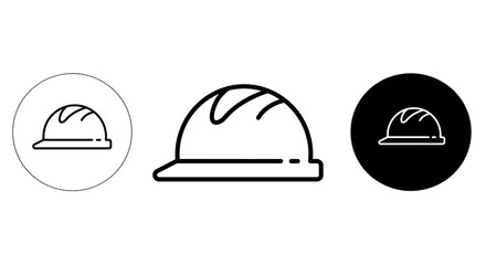 Fototapeta premium Construction Hard Hat Icon Set: Line Art Illustration AI Generated