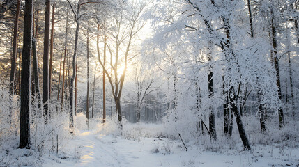 winter, snow, tree, forest, cold, landscape, white, road, nature, frost, trees, park, sky, ice, season, path, snowy, frozen, blue, outdoors, scene, wood, branch, outdoor, december