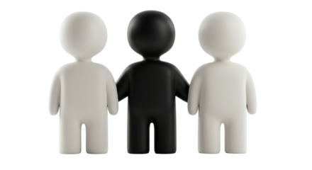 Isolated Teamwork Figures