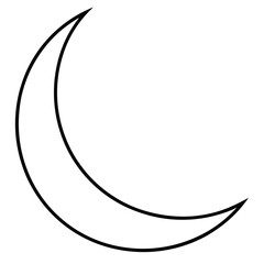 Crescent Moon Line Art Vector Illustration   © Asif