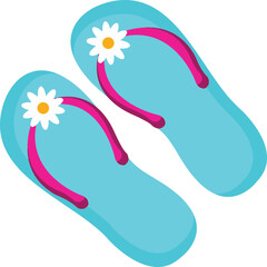 Summer Beach Flip Flops Illustration.
