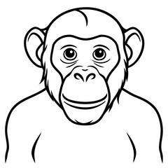 Sleek Chimpanzee Outline Illustration