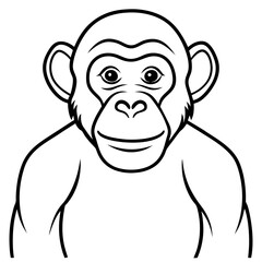 Sleek Chimpanzee Outline Illustration