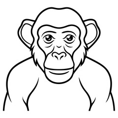 Sleek Chimpanzee Outline Illustration