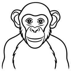 Sleek Chimpanzee Outline Illustration