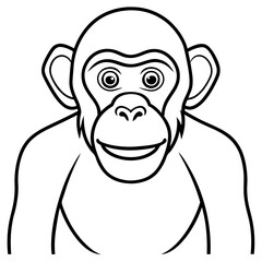 Sleek Chimpanzee Outline Illustration
