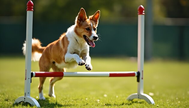 Dog Jumping Agility Hurdle Outdoors