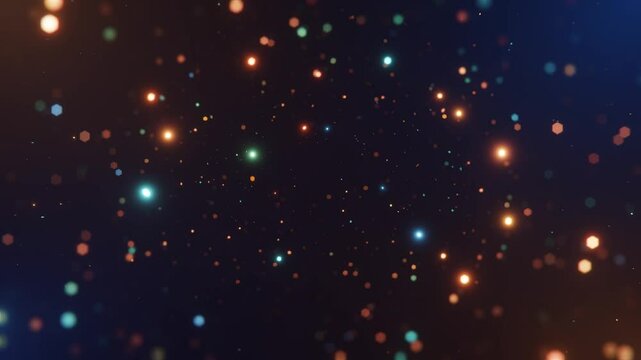 Abstract motion background shining gold particles. Shimmering Glittering Particles With Bokeh. Popular, modern, christmas, new year, holiday, wedding background,  2026. 4K loop video animation