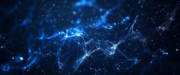 Abstract digital network in dark space