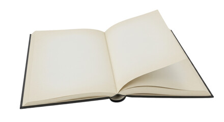 Isolated Open Book with Blank Pages