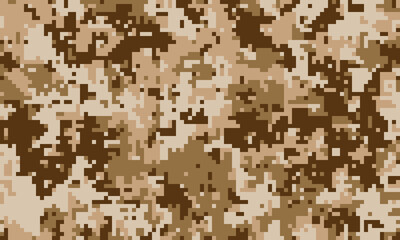 Abstract desert camouflage pattern.  Perfect for backgrounds, textures, or militarythemed designs.  Digital pixelated style evokes a sense of concealment and strategy.