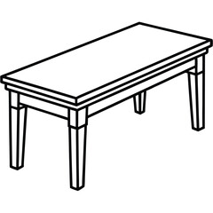 Dining Table Line Art Vector