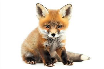 Obraz premium a small fox sitting on a white surface