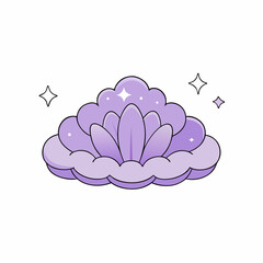 cloud with pink flowers