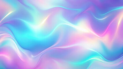 Obraz premium Holographic pastel gradient background with light soft pink, purple and very periwinkle teal colors transitions, futuristic, digital art