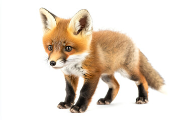 Fototapeta premium a small fox standing on a white surface