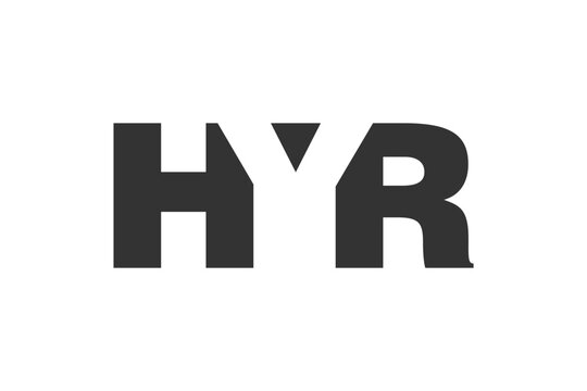 HYR logo design. Initial letter H Y R bold font style for tech startups, consulting, corporate branding. Creative company name, headlines typography identity, trendy logotype.