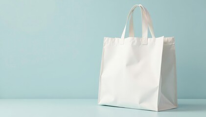 White cotton shopping bag, folded handles, studio shot , studio shot, cotton bag, photography