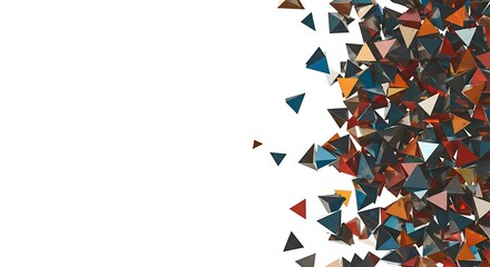 Obraz premium Abstract Geometric 3D Render: Tetrahedral Cascade AI Generated