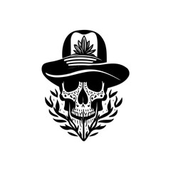 icon day of the dead hand draw black grey-37