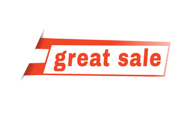 Great sale label icon flat design template or banner element. vector isolated for announcement.