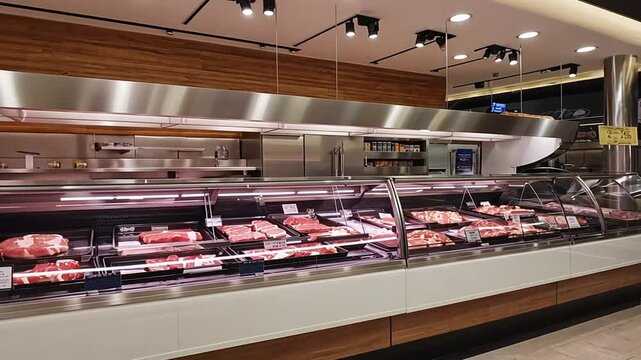Video of a butcher shop.
