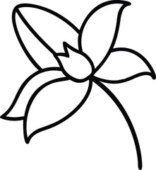 Minimalist Floral Emblem Design of Buttercup, Borage, and Other Blooming Flowers