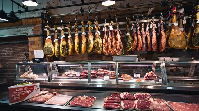 Video of a butcher shop.