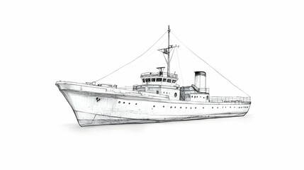 Naklejka premium drawing of the ship illustration