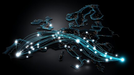 Obraz premium Internet business relies on communication technology, which encompasses the global world network, telecommunication, and emerging concepts like cryptocurrency, blockchain, and IoT