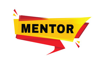 Mentor banner design icon isolated, flat template or tag. vector element.