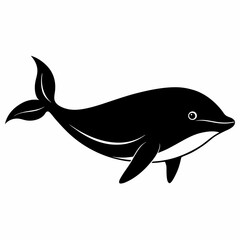 Stylized Whale Silhouette Vector Art