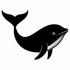 Stylized Whale Silhouette Vector Art