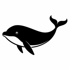 Stylized Whale Silhouette Vector Art