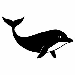 Stylized Whale Silhouette Vector Art