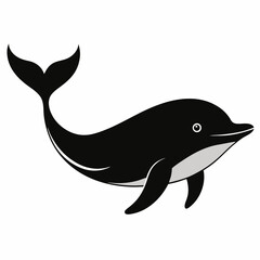 Stylized Whale Silhouette Vector Art