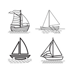 Boat icon set vector illustration.