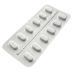 Blister Pack with White Pills