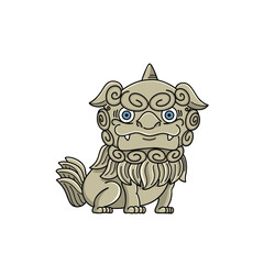 狛犬　吽　神社