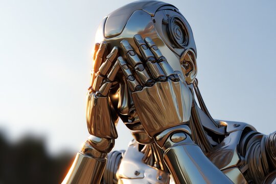 Robot Facepalm. AI. 
