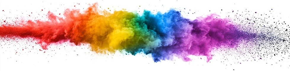 Colorful powder explosion on white background (2)