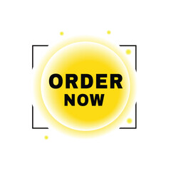 Order now banner symbol modern style bubble icon design. vector element for web template.