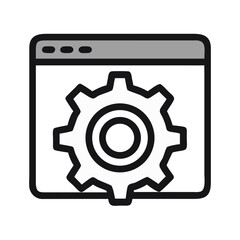 Gear Icon Representing Settings or Preferences Icon Design