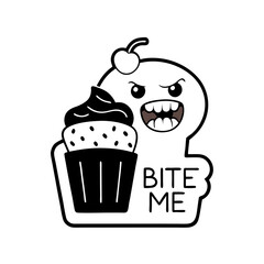 sticker design of a  cupcake