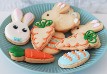Colorful easter cookies. Easter concept. Heppy ester.