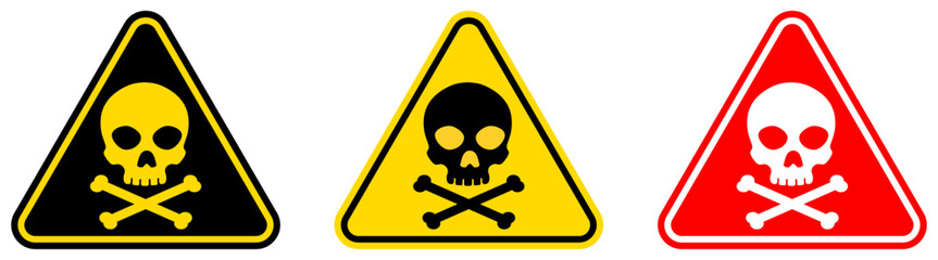set Attention toxic hazard Symbols danger and safety signs design template vector illustration