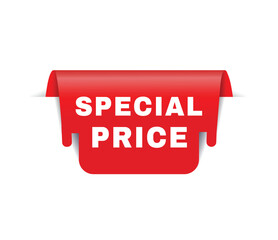 Special price banner red, colorful vector icon, advertising or business concept.